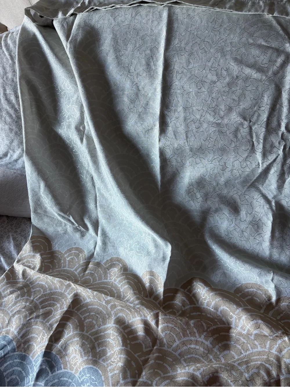 Better Homes And Gardens Gray and Cream Scallop Shower Curtain